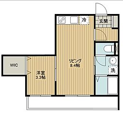 狭山市入間川3丁目アパート 1Kの間取図画像