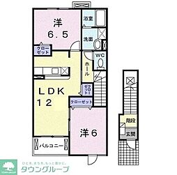 メルツ・ハイム2 2LDKの間取図画像
