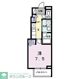 ライズ脇田町 B館 1Kの間取図画像