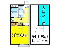レオパレスLucius 1Kの間取図画像