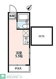 ヴィラサンライズ ワンルームの間取図画像
