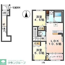 グリーンタウン山手II 2LDKの間取図画像