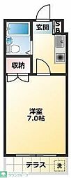 グリーンハイツ狭山ヶ丘 1Kの間取図画像