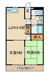 池ノ端ビレッジ 2LDKの間取図画像