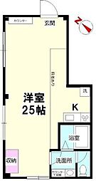 所沢マコトビル ワンルームの間取図画像
