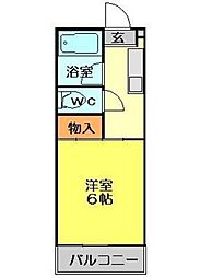 アゼリア 1Kの間取図画像