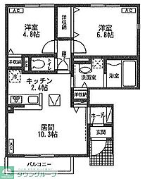 コンフォートエクセルピアB 2LDKの間取図画像