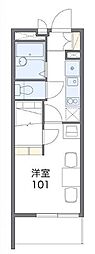 レオパレス稲荷山ヒルズ 1Kの間取図画像