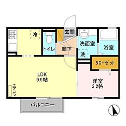 ロンサール 1LDKの間取図画像