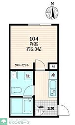 KAWAGOE TERRACE 1Kの間取図画像