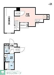 CB間リーノ 1Kの間取図画像