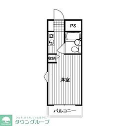 ウィンベルソロ川越No.6 ワンルームの間取図画像