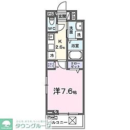 ヒカルサ西所沢ノース 1Kの間取図画像
