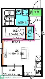 狭山市大字南入曽アパート 1LDKの間取図画像