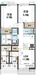 カルミア 2LDKの間取図画像