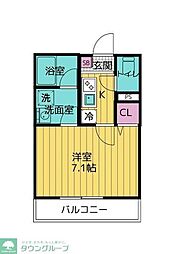 ルミナス川越 1Kの間取図画像