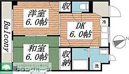 ヤポーネ長瀬 2DKの間取図画像