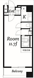 アクアタウンイースト1 1Kの間取図画像