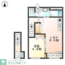 ブルームコート 1LDKの間取図画像
