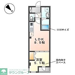 サウダージ 1LDKの間取図画像