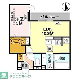 (仮称)D-Sereno小手指 1LDKの間取図画像