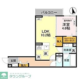 (仮称)D-Sereno小手指 1LDKの間取図画像