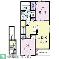 グラン笹井A 2LDKの間取図画像