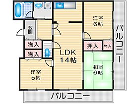 ラヴィッサン 701 ｜ 大阪府茨木市郡５丁目（賃貸マンション3LDK・7階・66.00㎡） その2