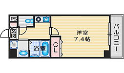 アルハステージ城北 2階1Kの間取り