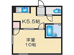 オプス正雀 1Kの間取図画像