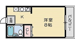 ハイムメルシ幸 1Kの間取図画像