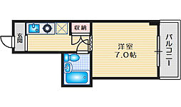 コーポアユーズ 1Kの間取図画像