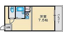 アプレシオ西冠1 1Kの間取図画像