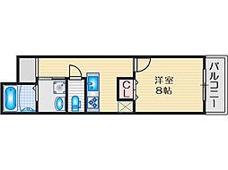ウィステリアコート正雀 1Kの間取図画像