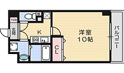 ヴィル・ド・レーブ 1Kの間取図画像