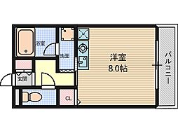オークウッズ高槻 ワンルームの間取図画像