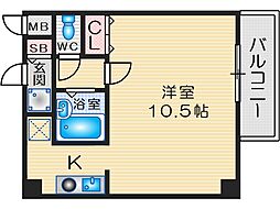 メゾン・ド・ヴィレ茨木 1Kの間取図画像