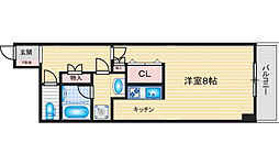 山崎マンション13 1Kの間取図画像