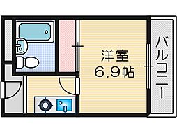 清和コーポ 1Kの間取図画像
