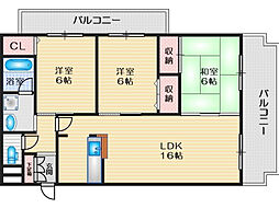 ラフォーレ・ウエスト 3LDKの間取図画像