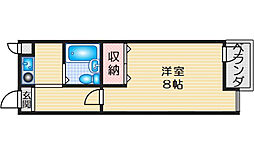 マンショントーハク 1Kの間取図画像