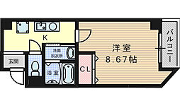 ラ・フォンテ摂津富田 1Kの間取図画像
