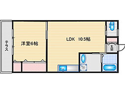 高月園 1LDKの間取図画像