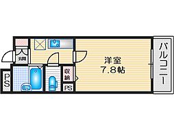 アビタシオン・F ワンルームの間取図画像