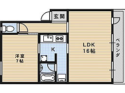 新川ビル 1LDKの間取図画像