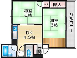 東雲マンション 2DKの間取図画像