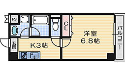 ピュール 1Kの間取図画像
