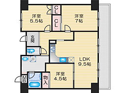 マンション・フオルツーナ 3LDKの間取図画像