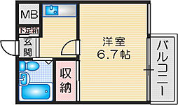 ホーミーレジデンス 1Kの間取図画像