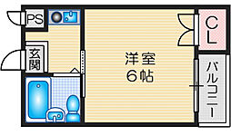 プレアール昭和台 1Kの間取図画像